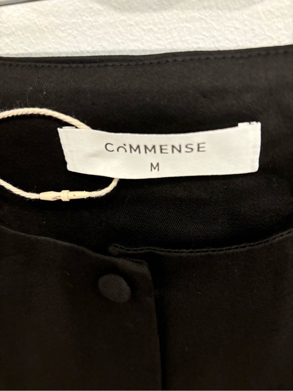 Commense NEW Black Faux Button Front Mini Dress Sleeveless Cotton Womens M - Picture 7 of 15